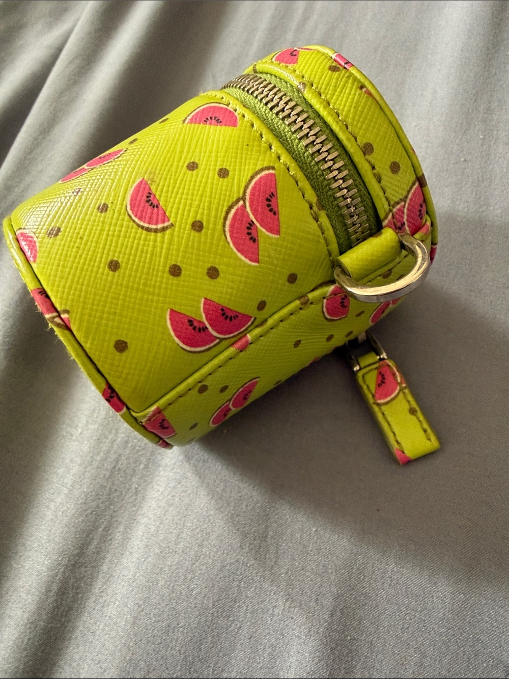 Prada Lime Green and Pink Watermelon Print Leather Pouch - Picture 2 of 14